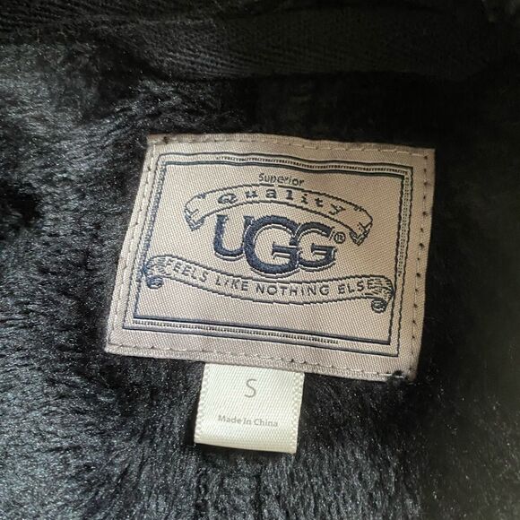 Ugg Fuzzy Open Front Cardigan Jacket Black Womens Size Small - Picture 6 of 9